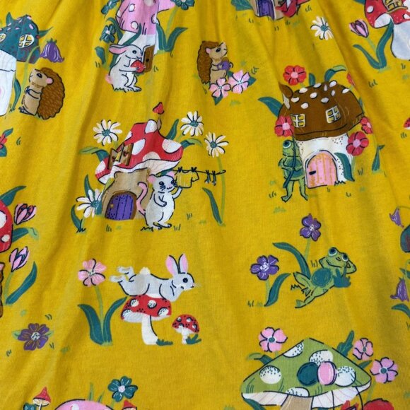 Mini Boden Girls Long Sleeve Stripe & Forest Print Dress 8-9Y - Picture 2 of 5